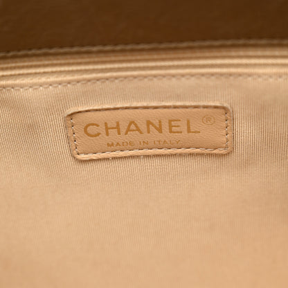 Chanel Metallic Calfskin Quilted Large CC Crown Tote Gold 7 of 10