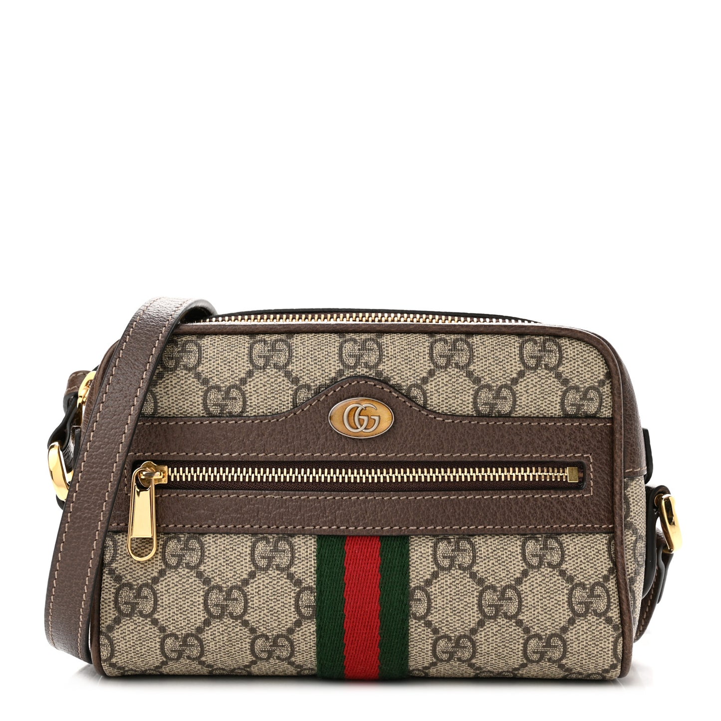 GG Supreme Monogram Web Mini Ophidia Shoulder Bag Brown