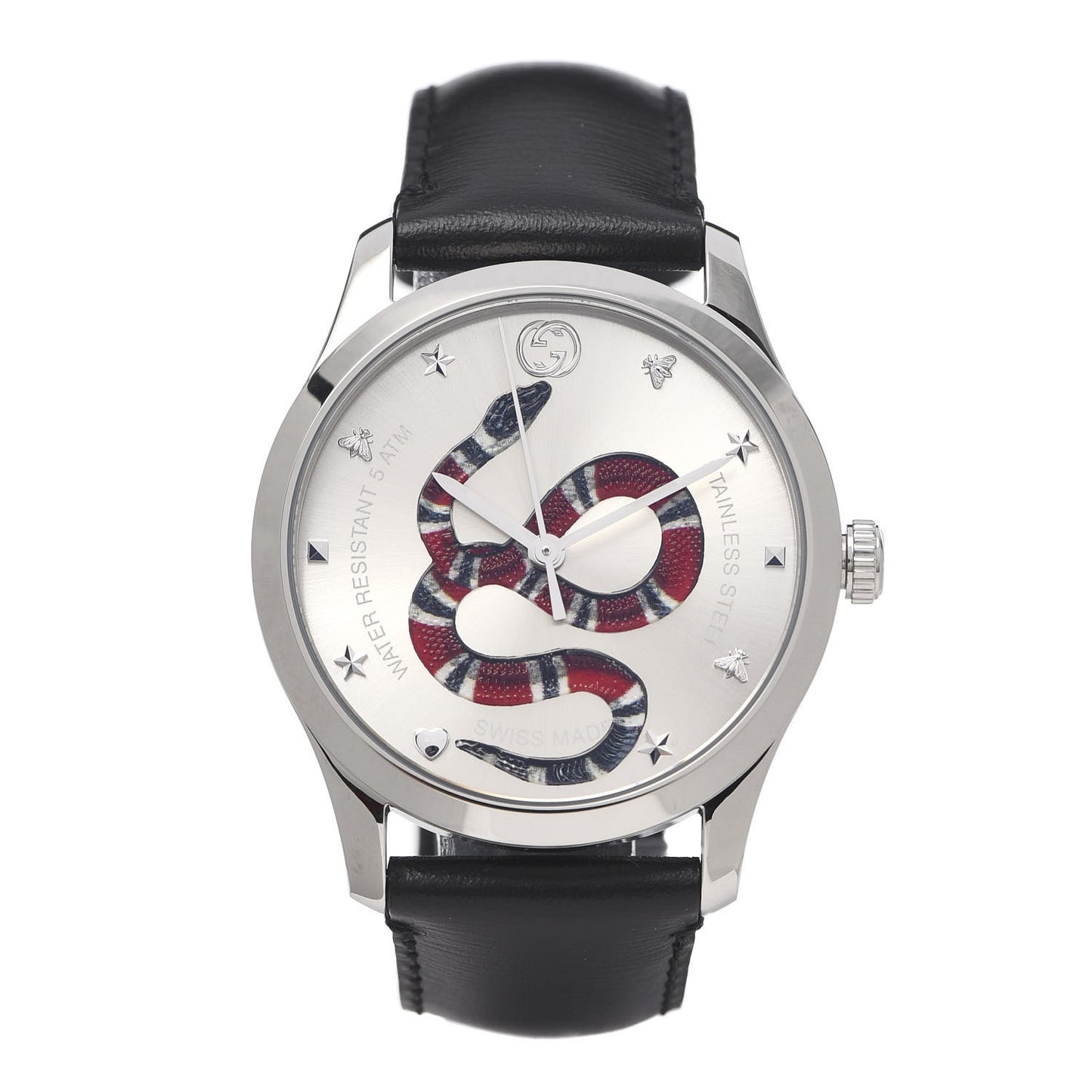 Stainless Steel Calfskin 38mm G-Timeless Snake Quartz Watch