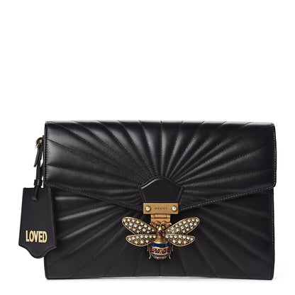 Gucci Calfskin Trapuntata Queen Margaret Clutch Black 1 of 8