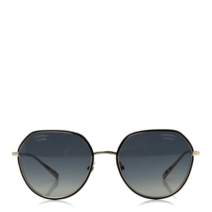 Chanel Metal Polarized Round Sunglasses 4251-J Gold Black 2 of 8