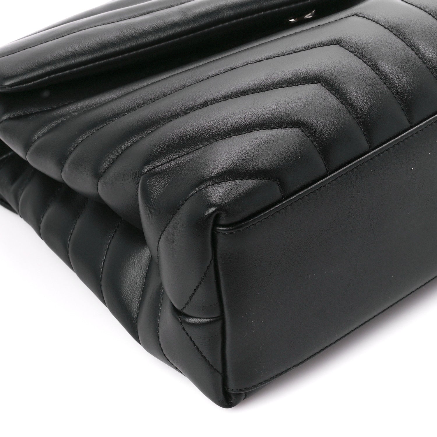 Saint Laurent Calfskin Y Quilted Monogram Monochrome Medium Loulou Chain Satchel Black 10 of 11