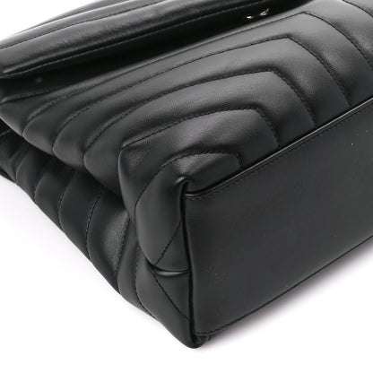 Saint Laurent Calfskin Y Quilted Monogram Monochrome Medium Loulou Chain Satchel Black 10 of 11