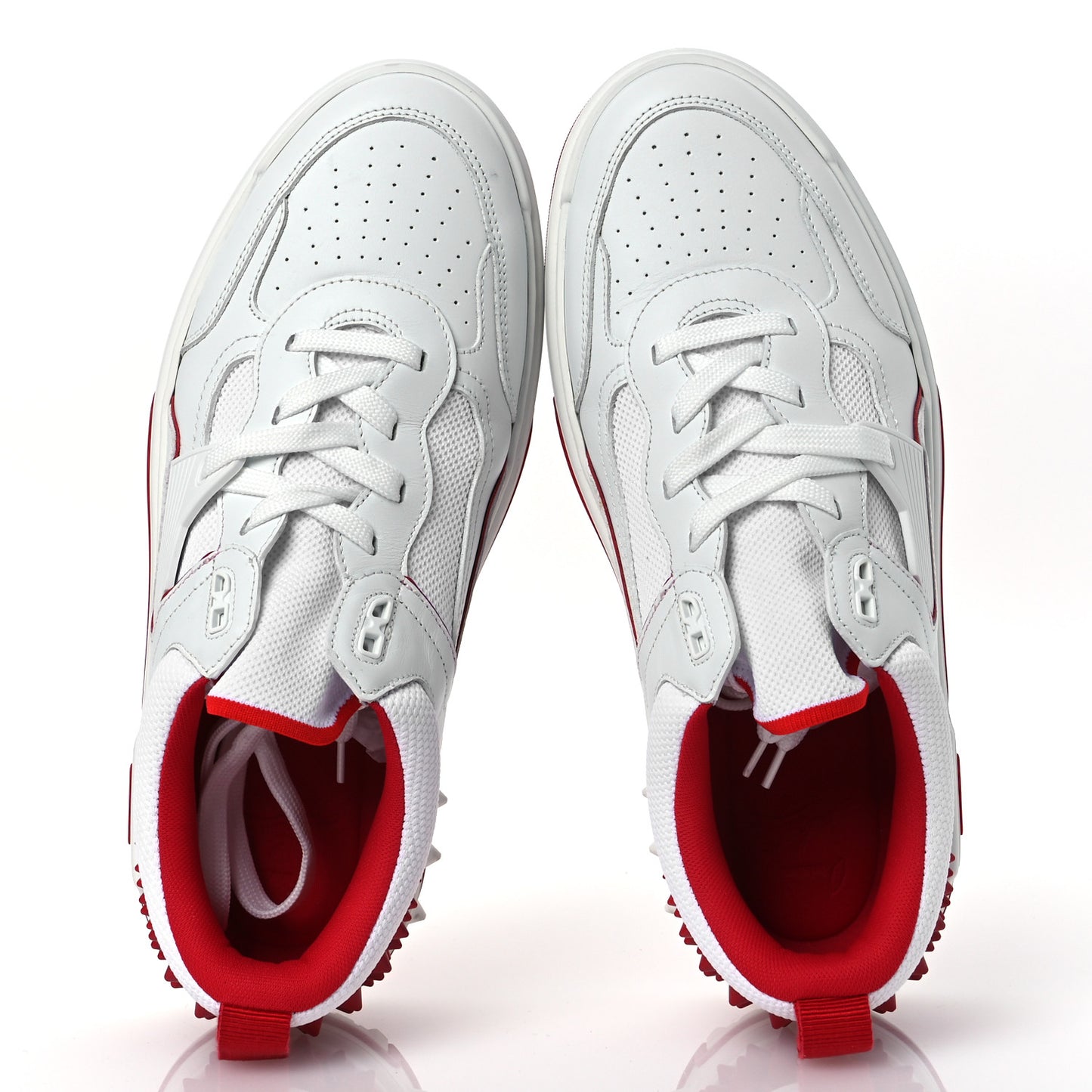Calfskin Suede Nappa Spike Mens Astroloubi Low Top Sneakers 42 White Red