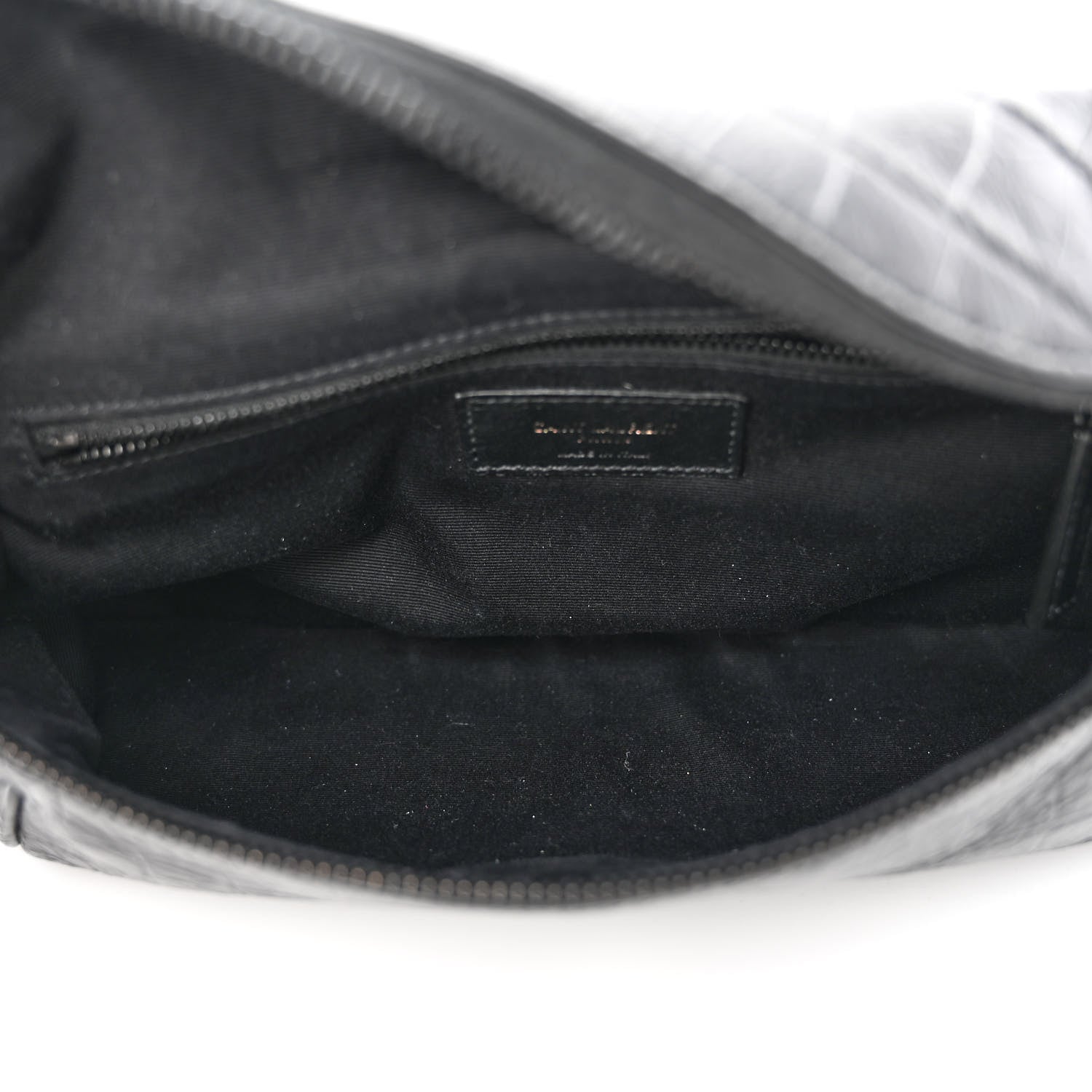 Saint Laurent Crocodile Embossed Calfskin Matelasse Monogram Baby Niki Shoulder Belt Bag Black 5 of 10