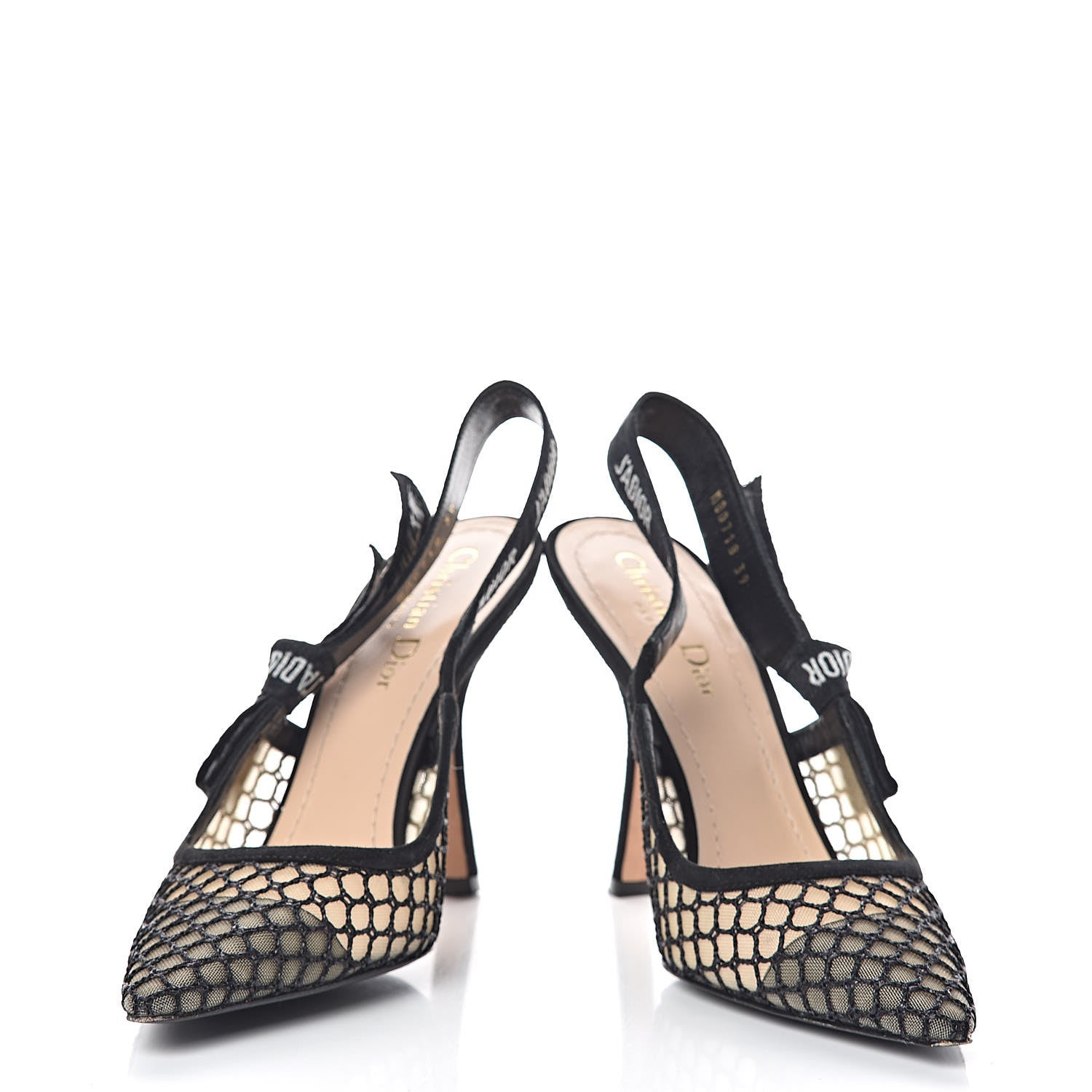 Christian Dior Resille Lambskin Ribbon J'Adior Slingback 100mm Pumps 39 Black 5 of 11