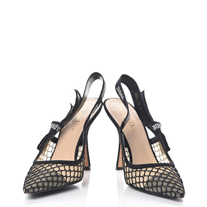 Christian Dior Resille Lambskin Ribbon J'Adior Slingback 100mm Pumps 39 Black 5 of 11