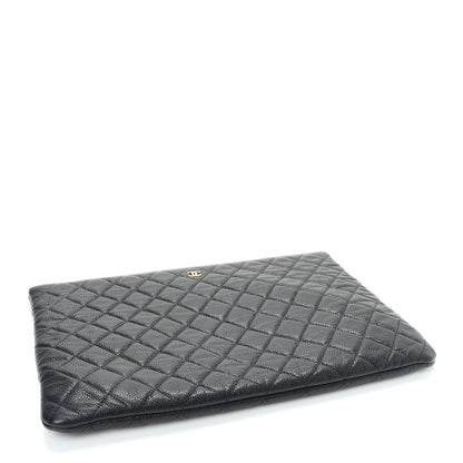 Chanel Caviar Quilted Large Cosmetic Case Black 4 of 8
