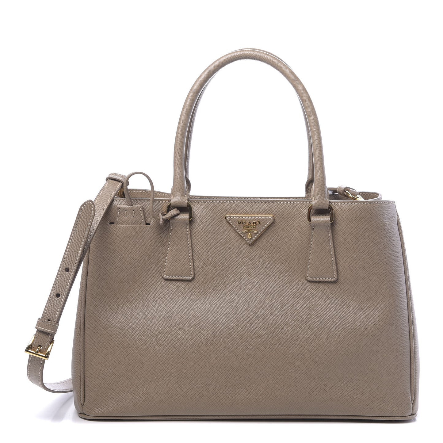 Saffiano Lux Medium Tote Visone