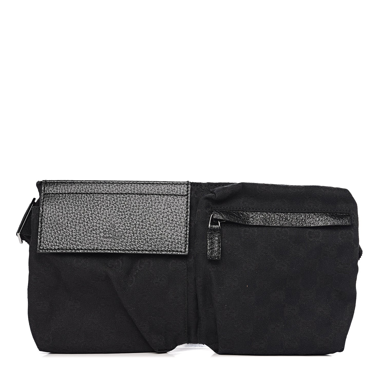 GG Monogram Double Pocket Belt Bag Black