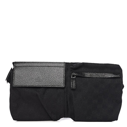 Gucci GG Monogram Double Pocket Belt Bag Black 1 of 9