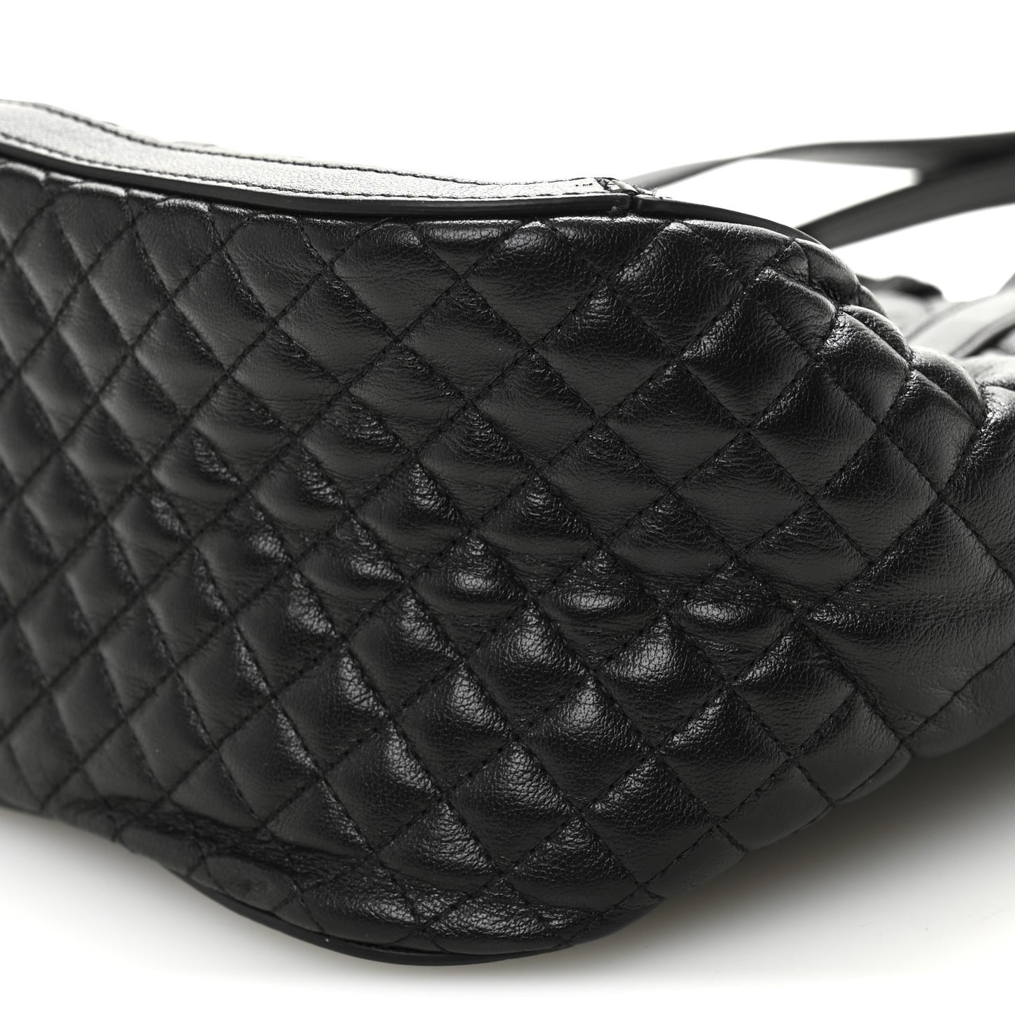 Calfskin Quilted Greca Goddess Tote Bag Black