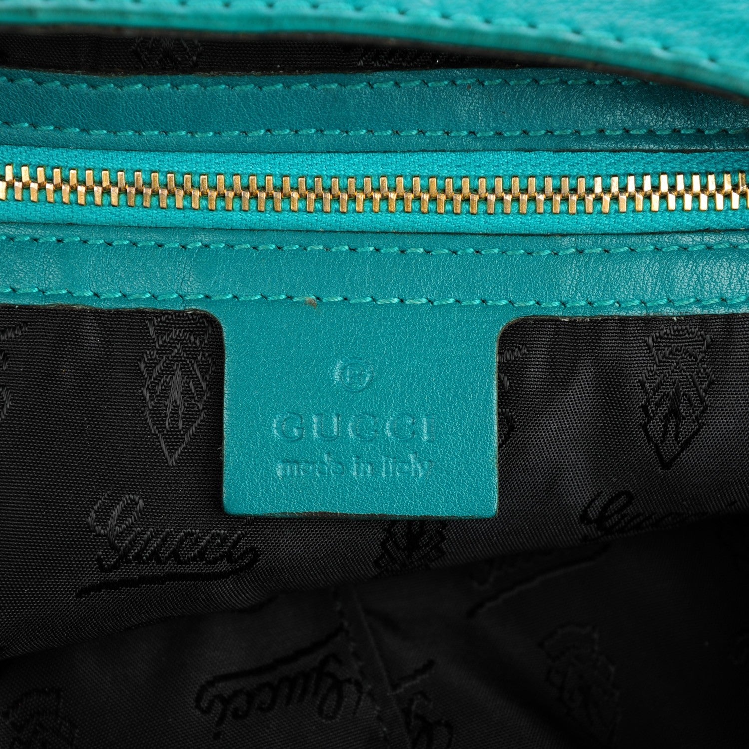 Gucci Calfskin Large New Jackie Shoulder Bag Teal 6 of 9