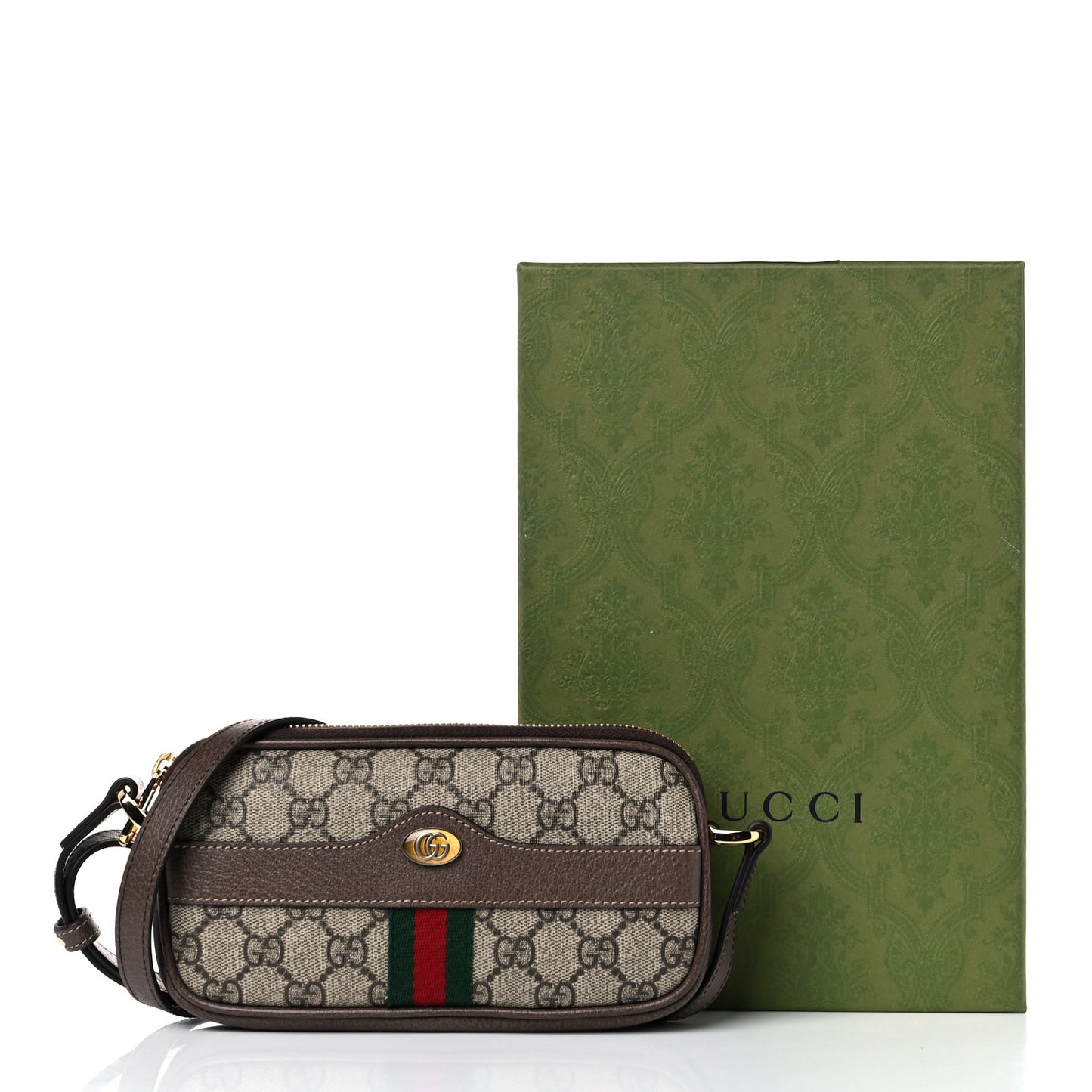 GG Supreme Monogram Web Mini Ophidia GG Bag Brown