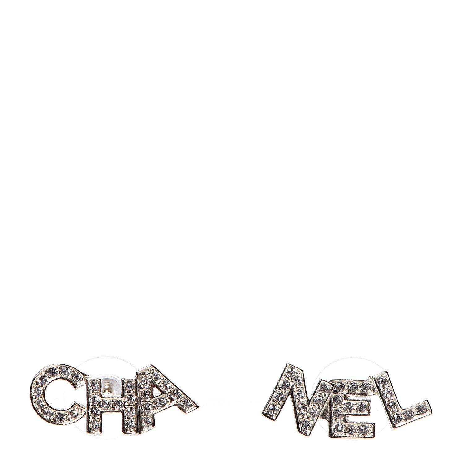 Chanel Crystal Pearl Signature Stud Earrings Gold 1 of 5