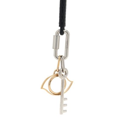 Hermes Lizard Palladium Permabrass Curiosite Pendant Necklace Black 3 of 3