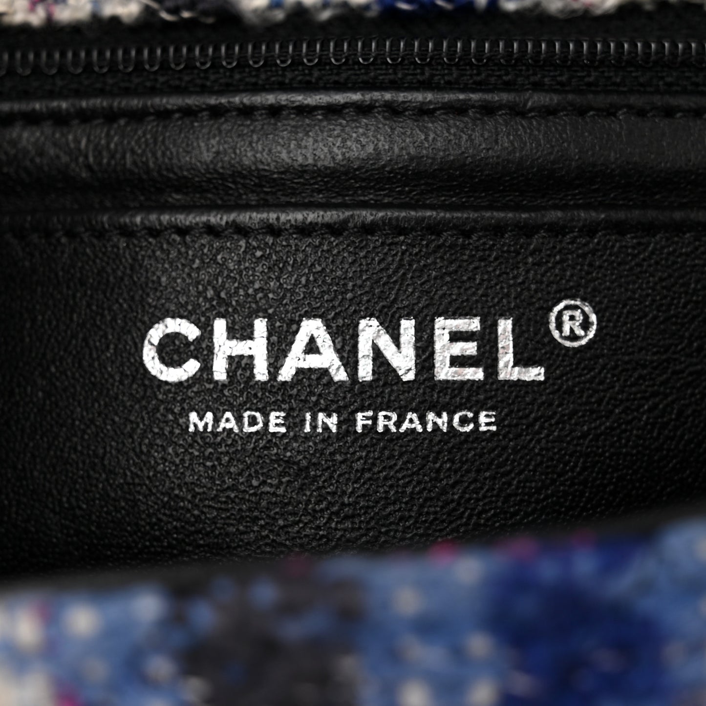 Tweed Quilted Mini Rectangular Flap Blue Multicolor
