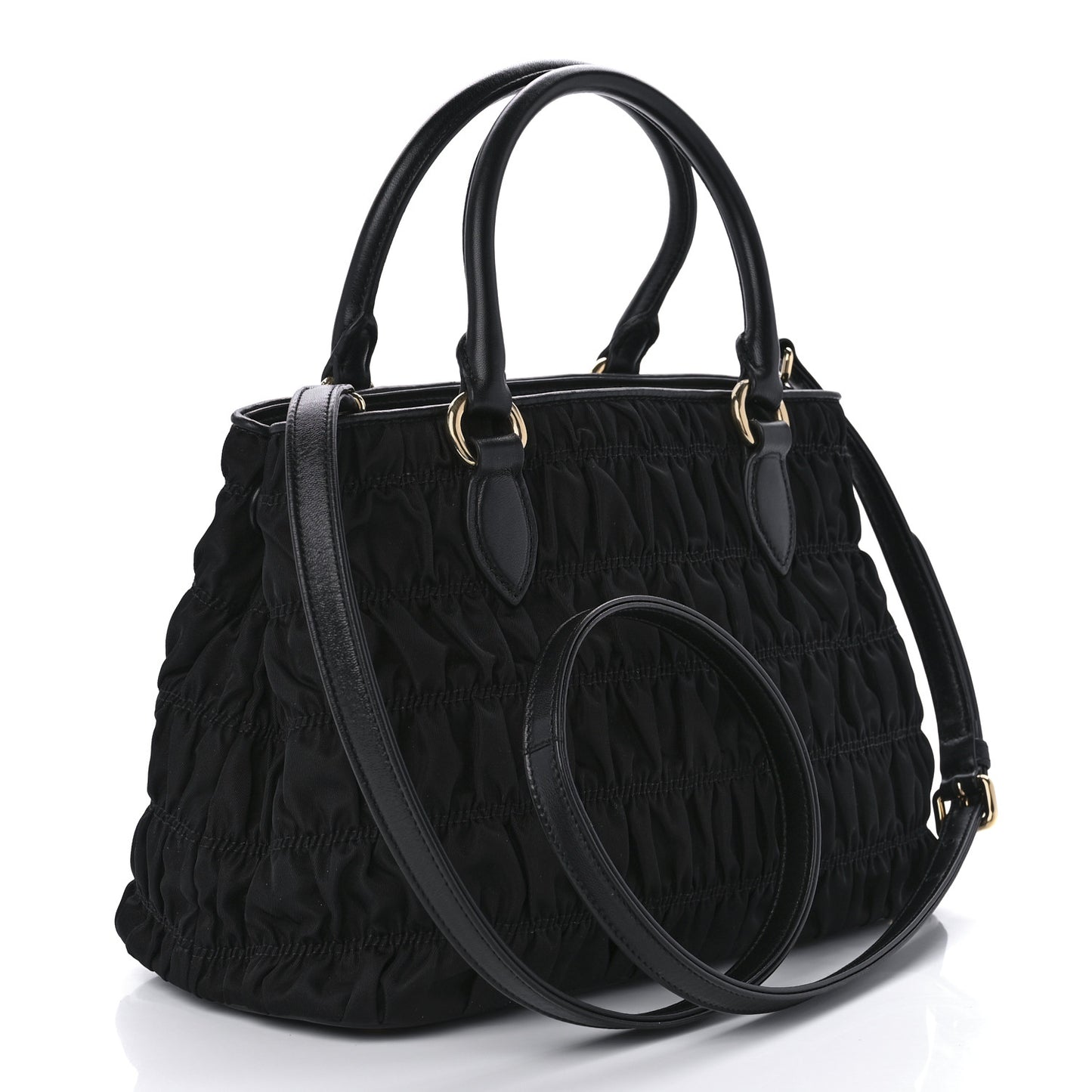 Tessuto Nylon Gaufre Small Tote Black