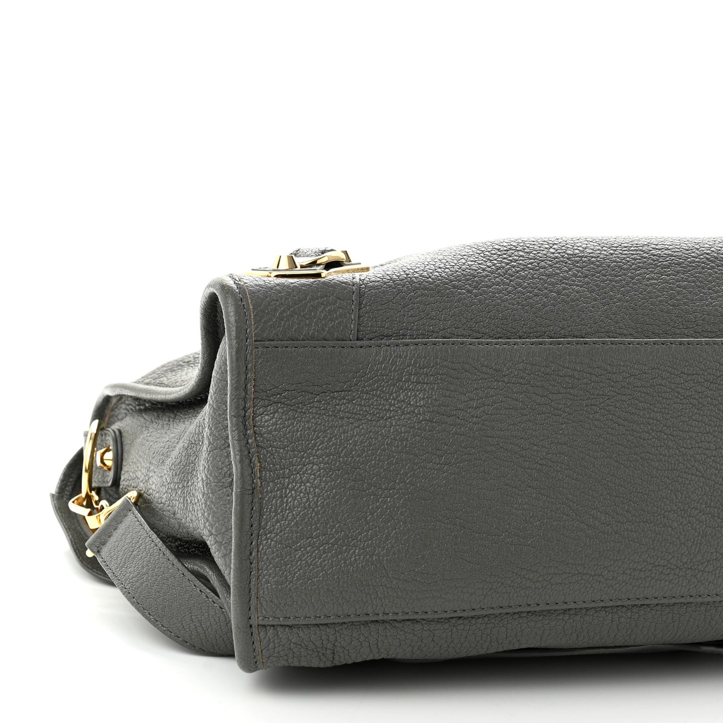 Chevre Gold Metallic Edge Hardware City Gris Acier