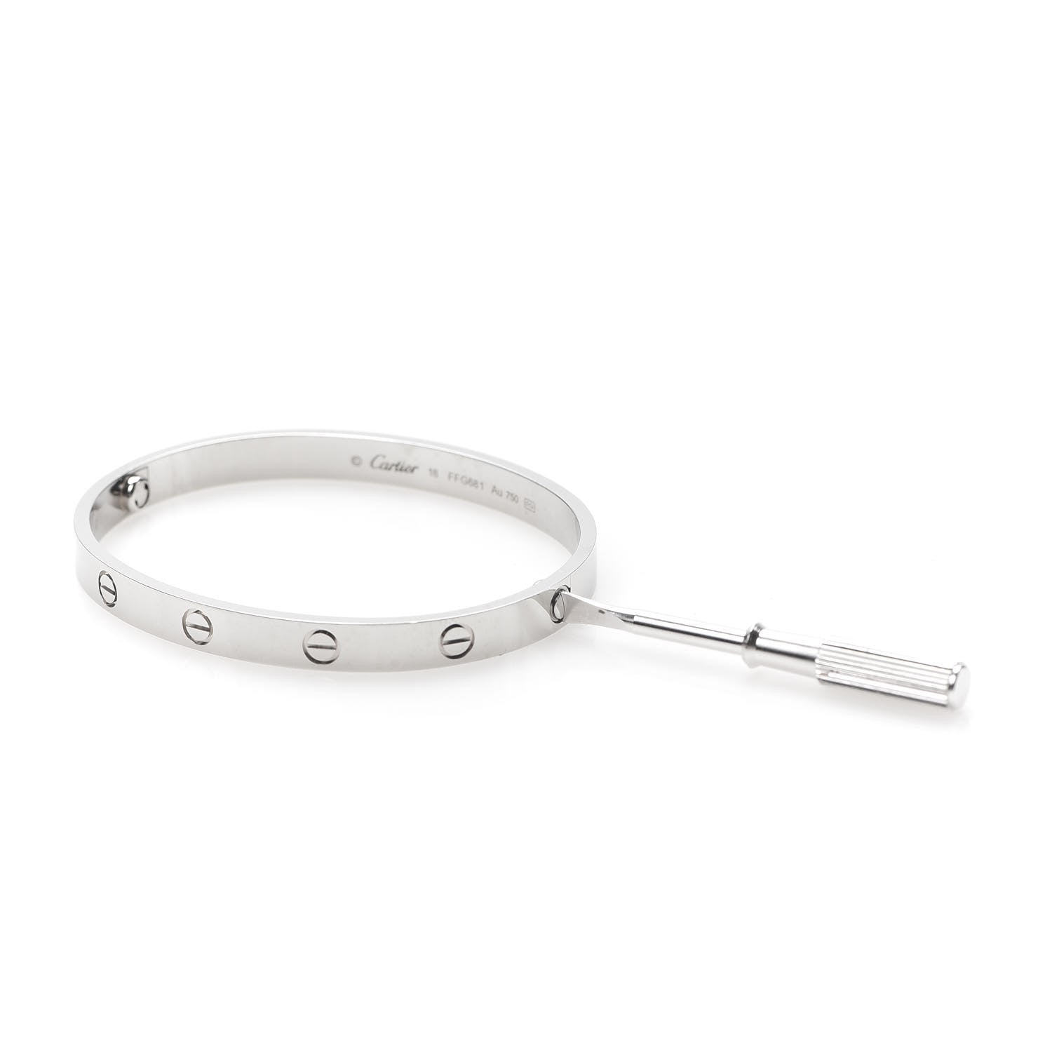 Cartier 18K White Gold LOVE Bracelet 18 5 of 7