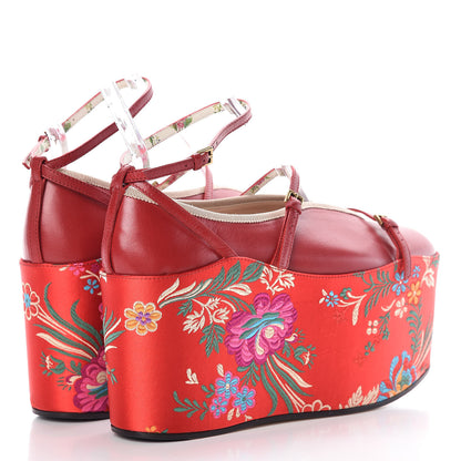 Gucci Malaga Kid Silk Hannelore Detachable Platform Slide 40 Hibiscus Red 4 of 10