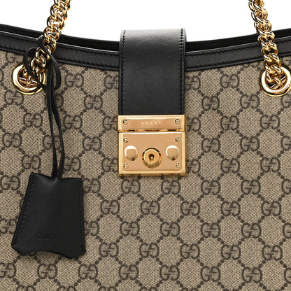 Gucci GG Supreme Monogram Medium Padlock Tote Black 8 of 10