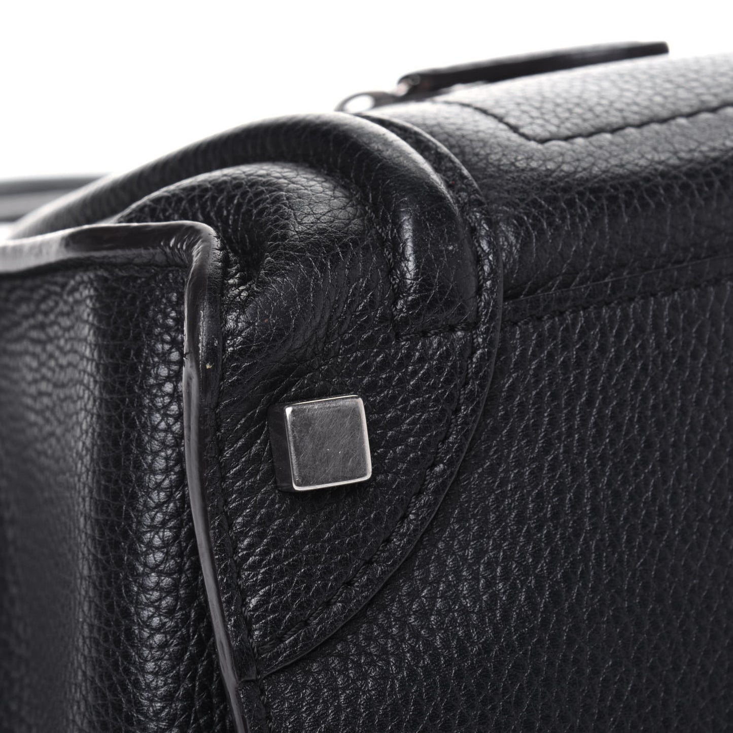 Drummed Calfskin Micro Luggage Black