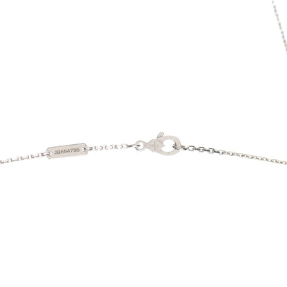Van Cleef & Arpels 18K White Gold Diamond Guilloche Vintage Alhambra Pendant Necklace 4 of 8