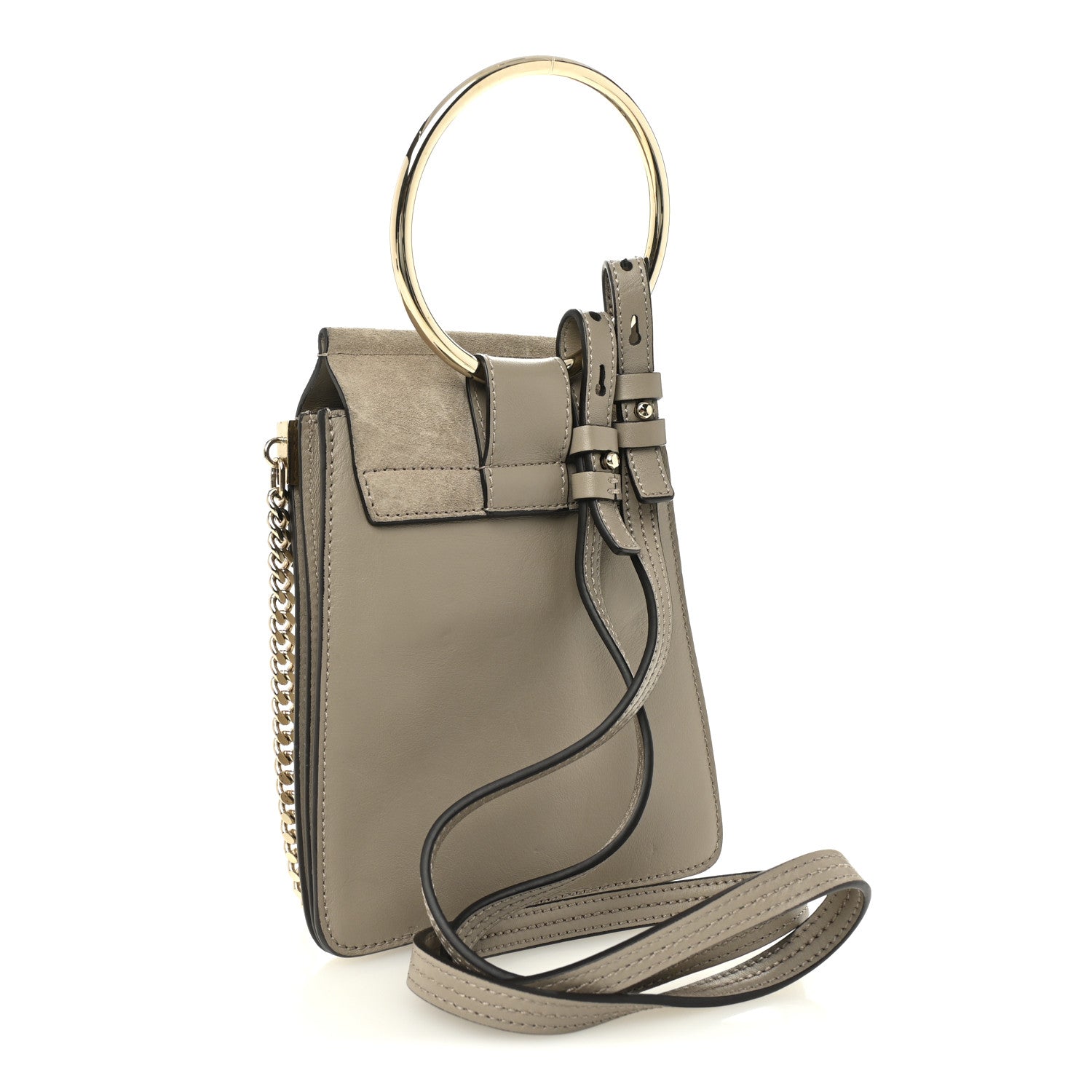 Chloe Suede Calfskin Mini Faye Bracelet Bag Motty Grey 3 of 9