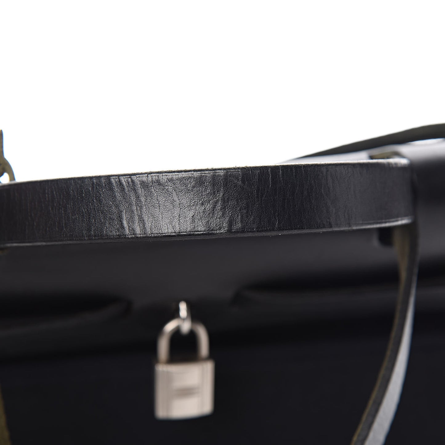 Toile Vache Calfskin Herbag 30 PM Black