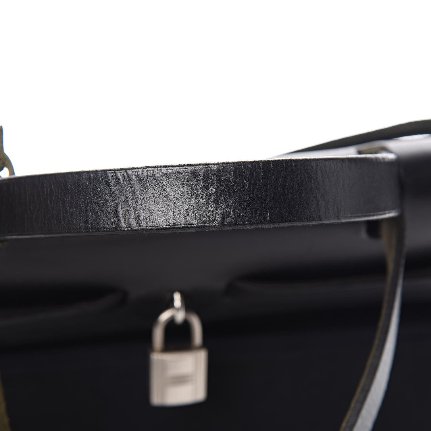 Hermes Toile Vache Calfskin Herbag 30 PM Black 10 of 12