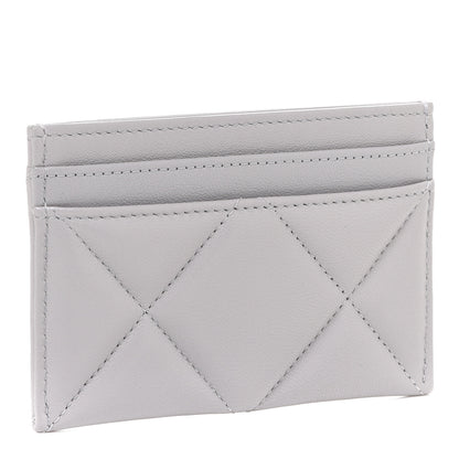Chanel Lambskin Quilted Chanel 19 Card Holder Grey 3 of 9