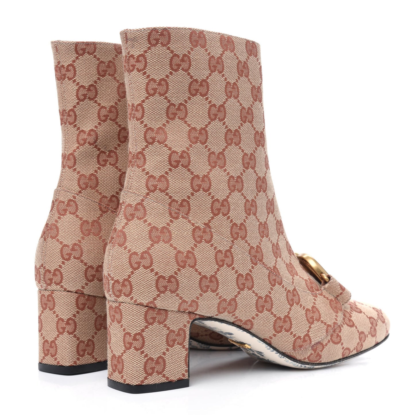 Monogram Malaga Kid GG Victoire 55mm Ankle Boots 39.5 Beige Ruggine Rust