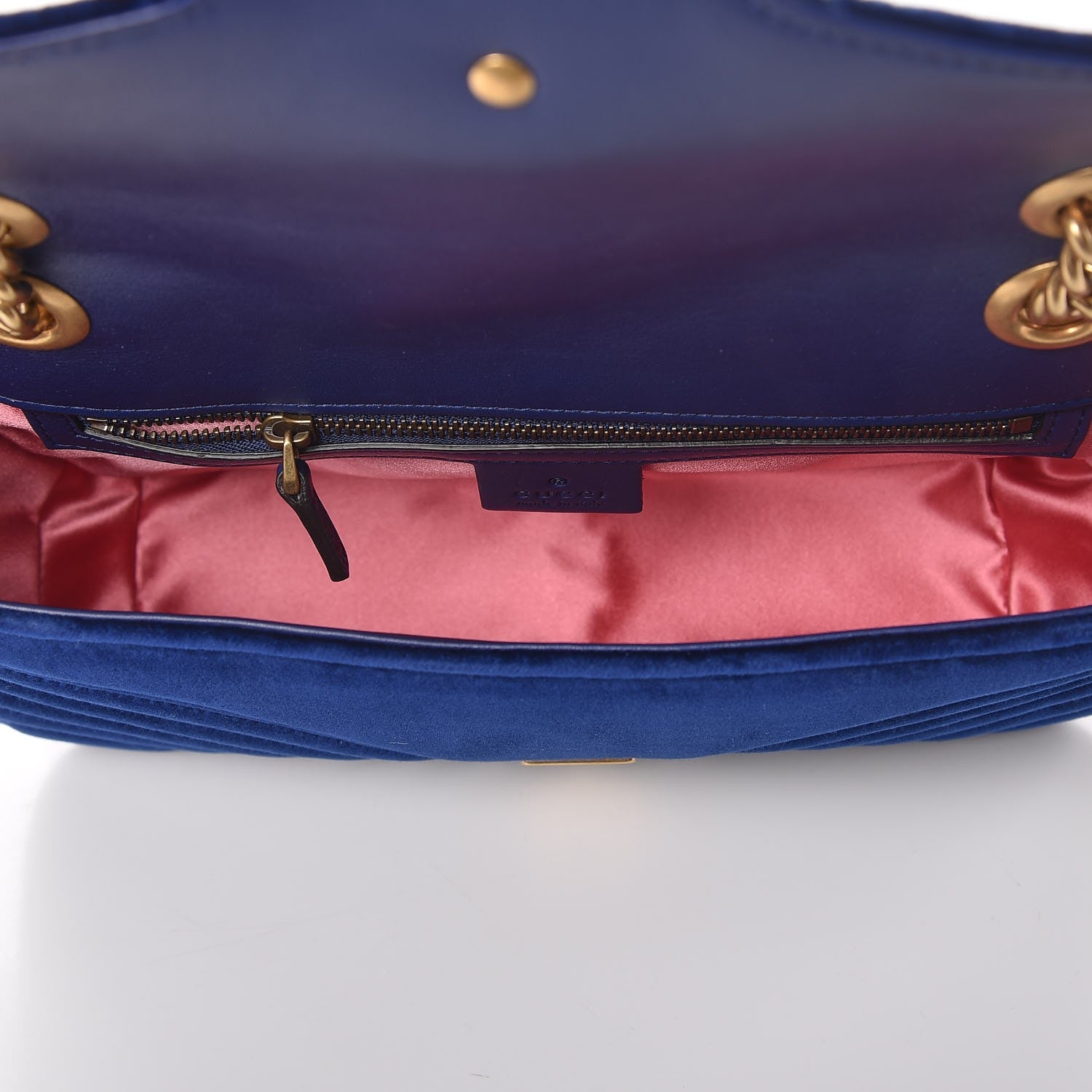 Gucci Velvet Matelasse Small GG Marmont Shoulder Bag Cobalt Blue 5 of 7