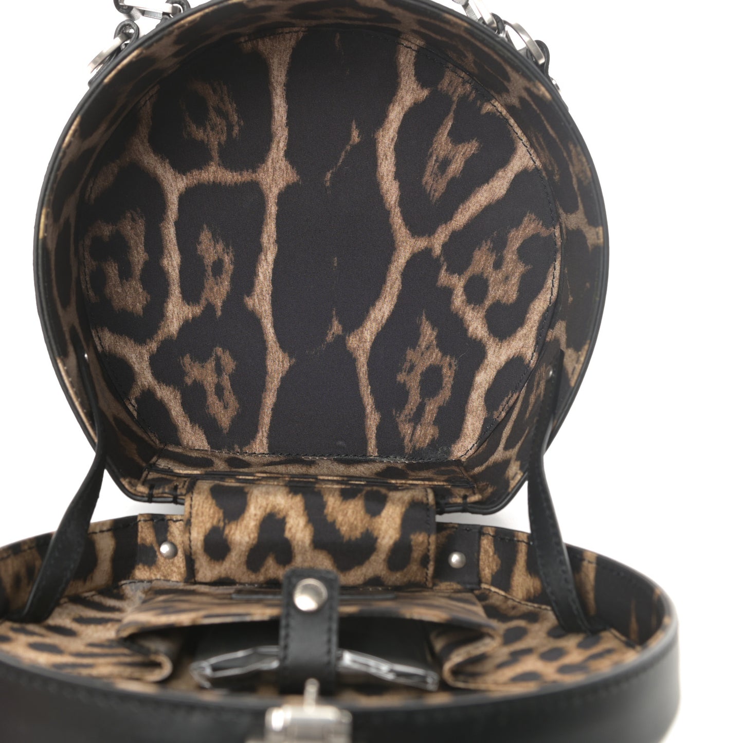 Calfskin Small Mica Hat Box Black