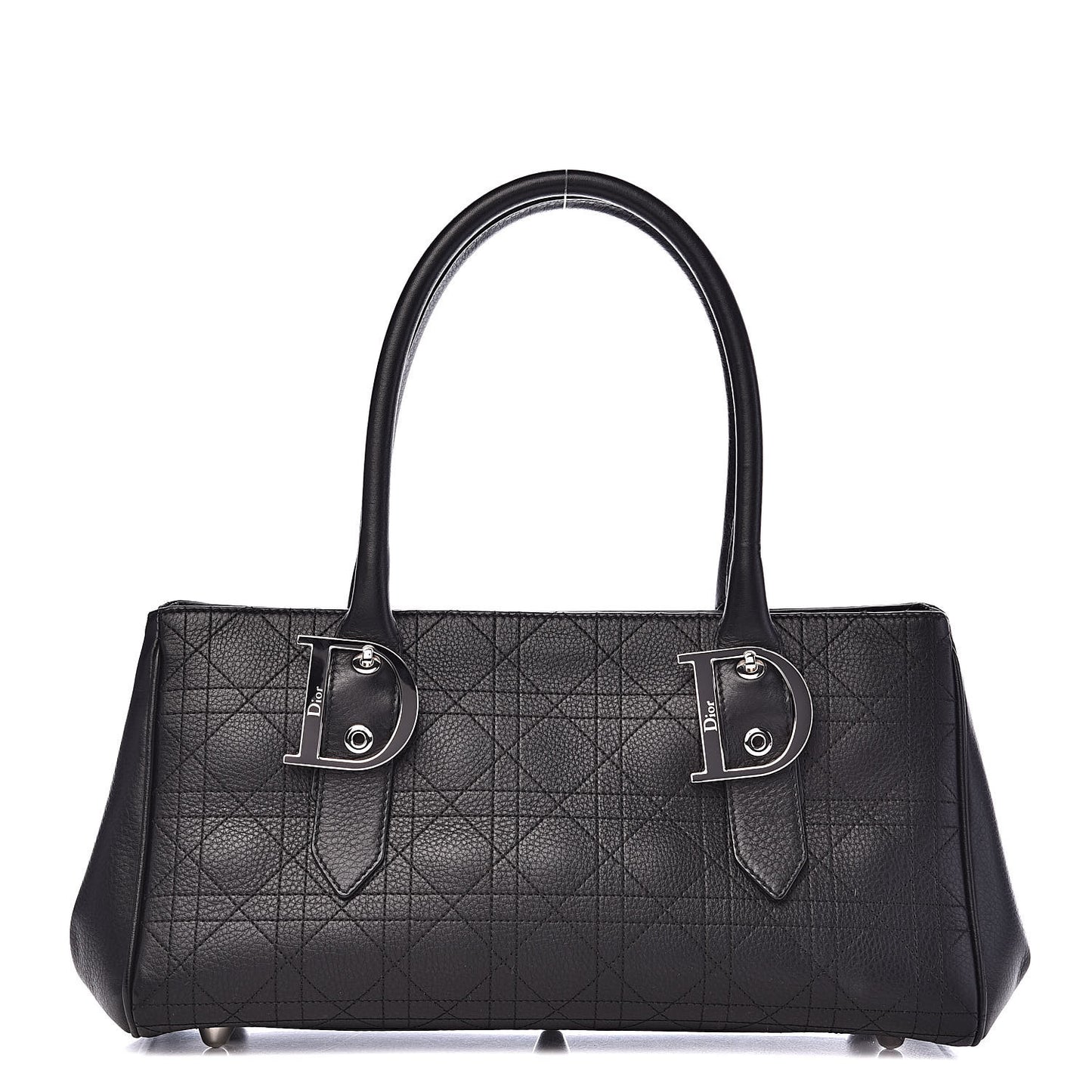 Calfskin Cannage Shoulder Bag Black