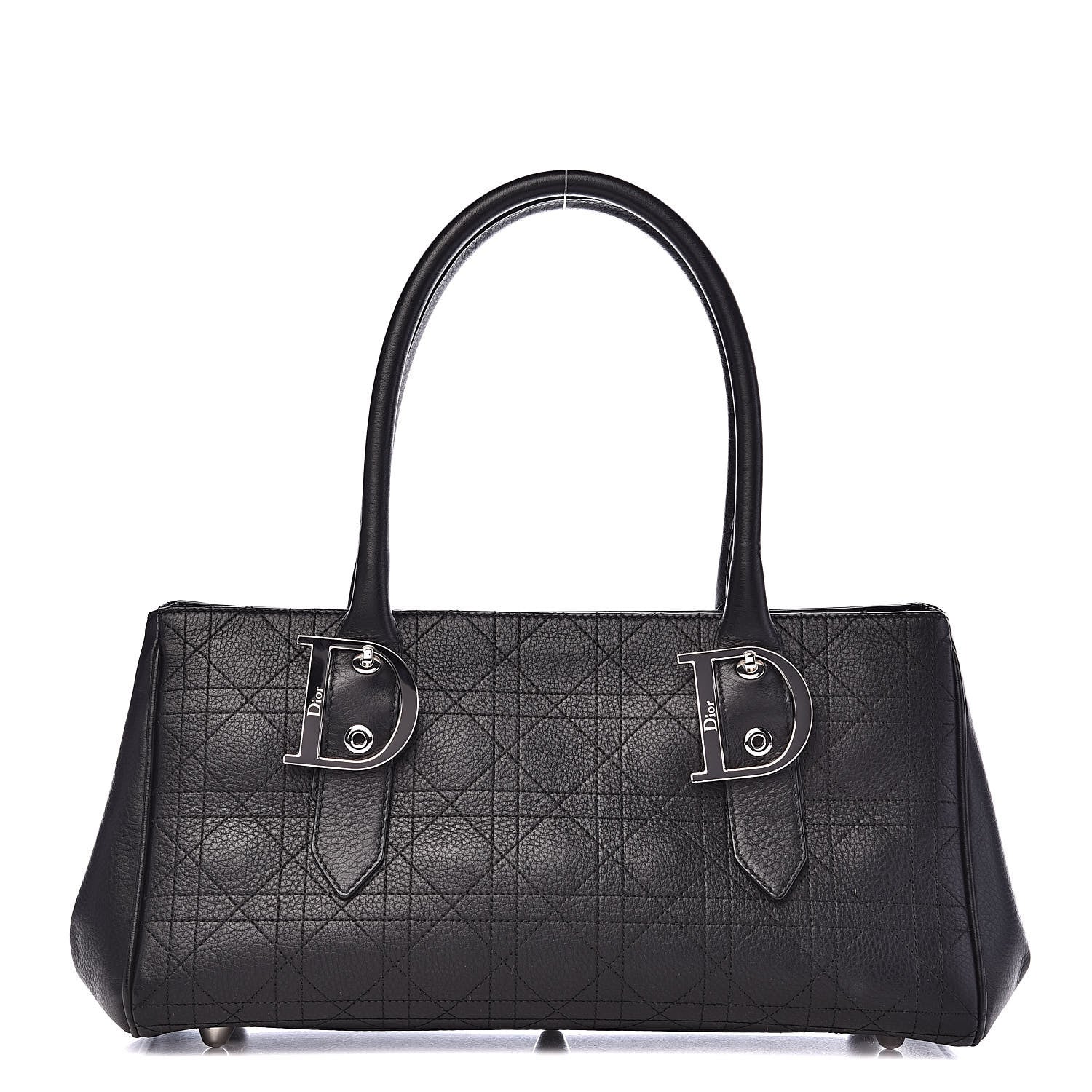 Christian Dior Calfskin Cannage Shoulder Bag Black 1 of 13