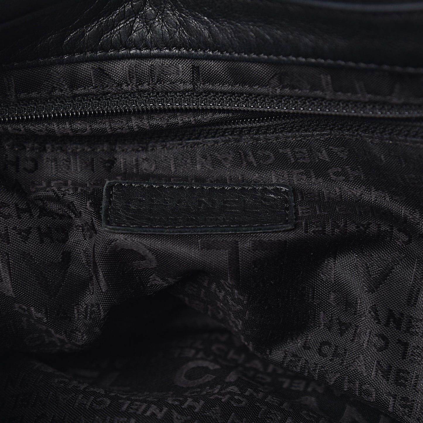 Lambskin Pleated CC Shoulder Bag Black