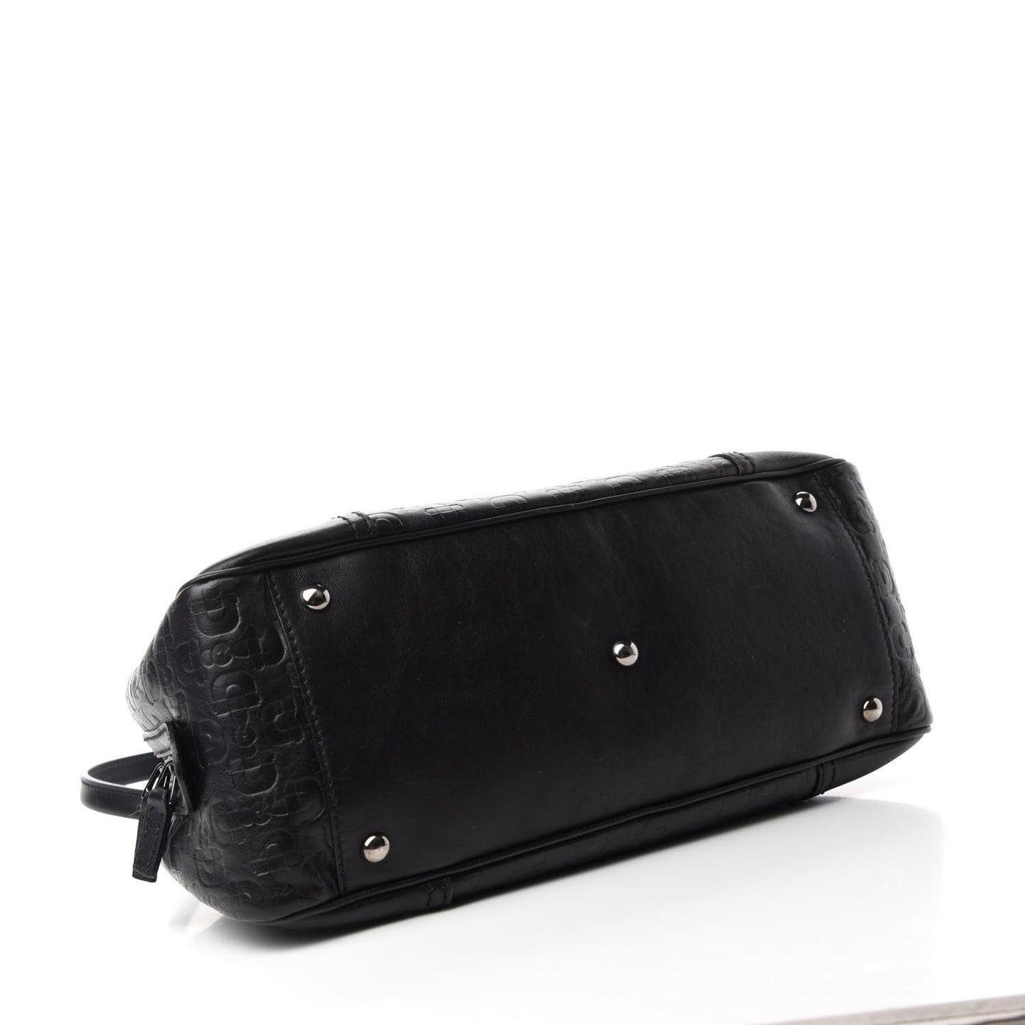 Calfskin Horsebit Embossed Princy Boston Black