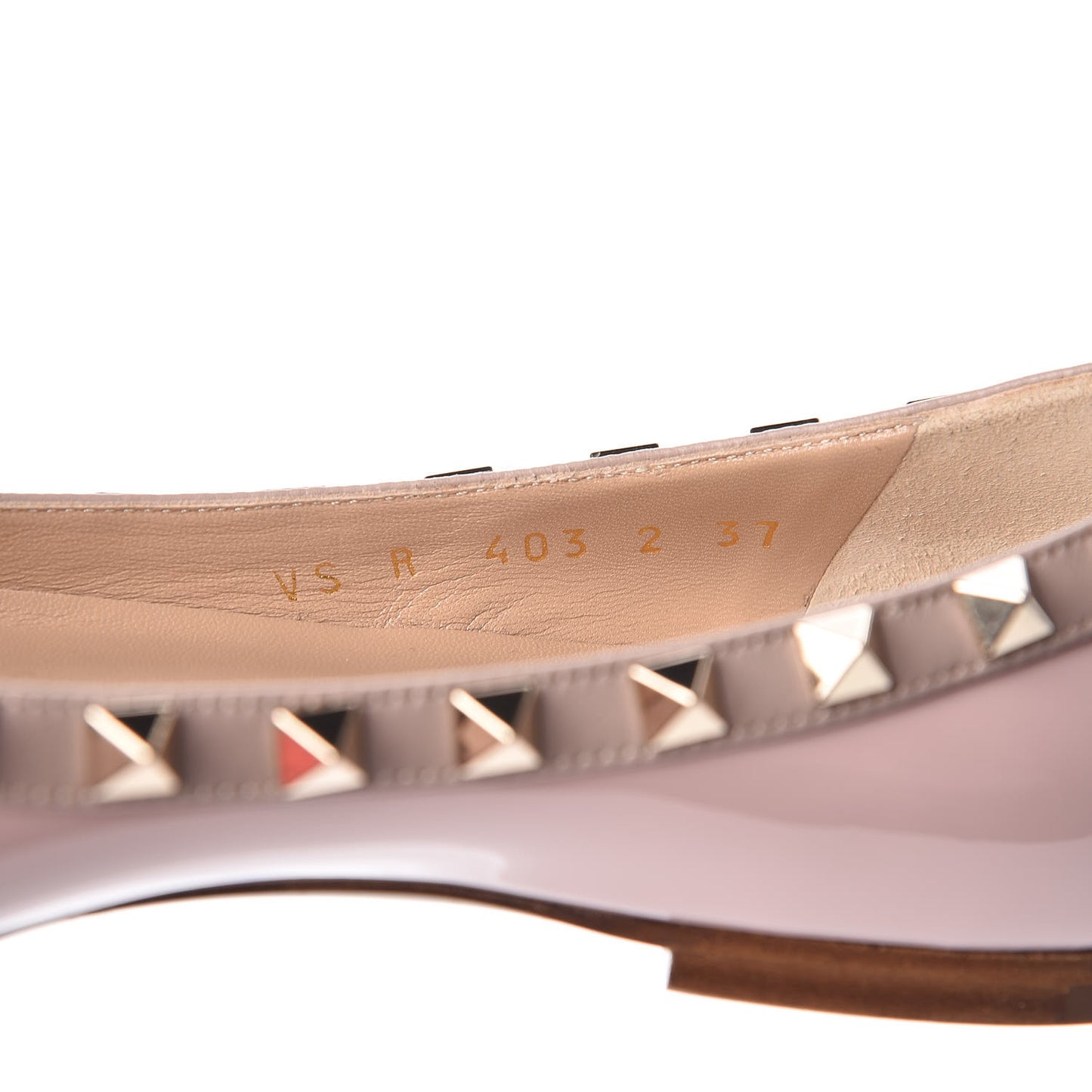 Patent Rockstud Ballerina Flats 37 Water Rose Poudre