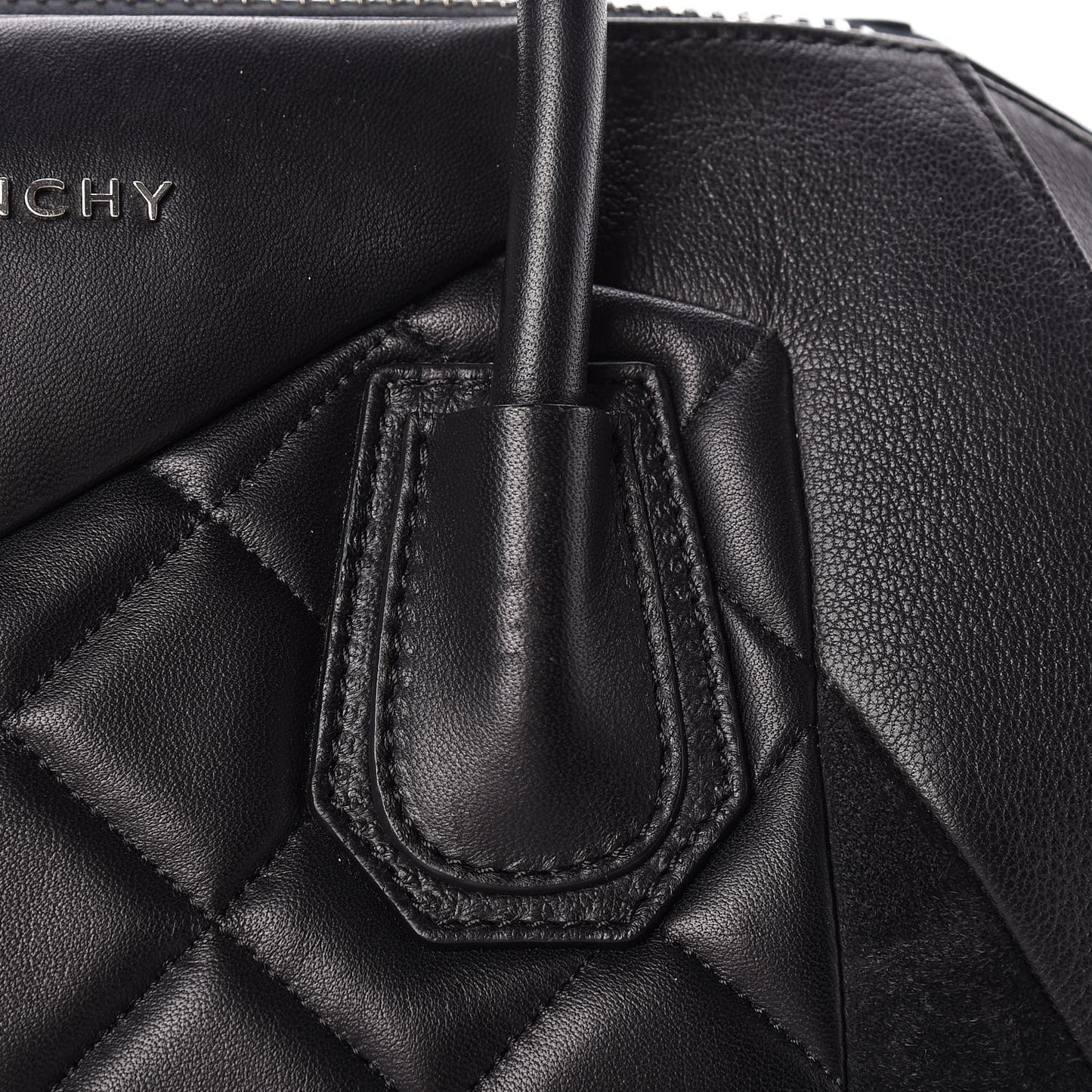 Sugar Goatskin Lambskin Diamond Quilted Medium Antigona Black