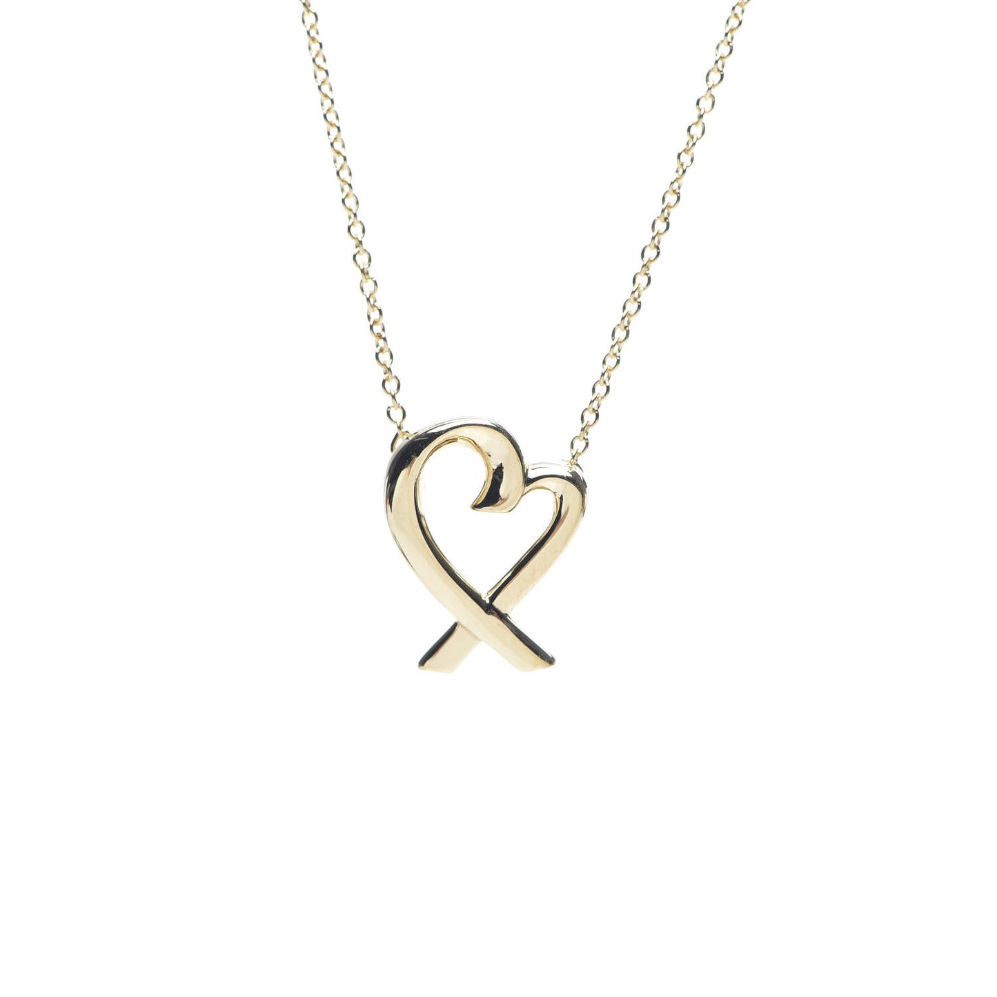 18K Yellow Gold Small Paloma Picasso Loving Heart Pendant Necklace