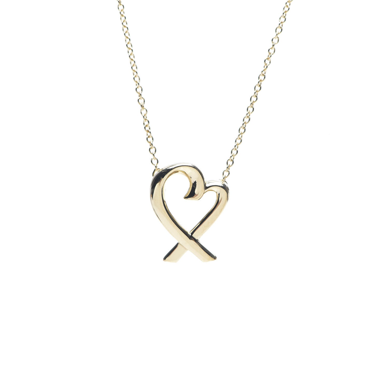 Tiffany 18K Yellow Gold Small Paloma Picasso Loving Heart Pendant Necklace 3 of 5