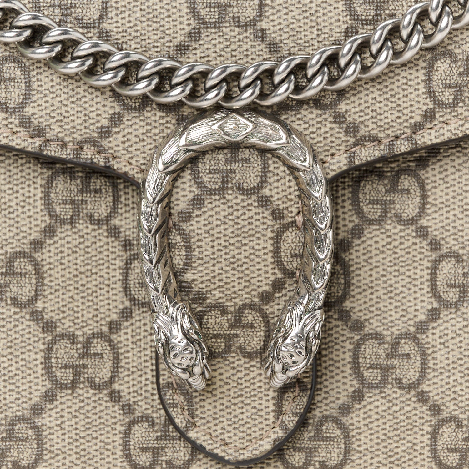 Gucci GG Supreme Monogram Mini Dionysus Chain Wallet Beige Taupe 8 of 11