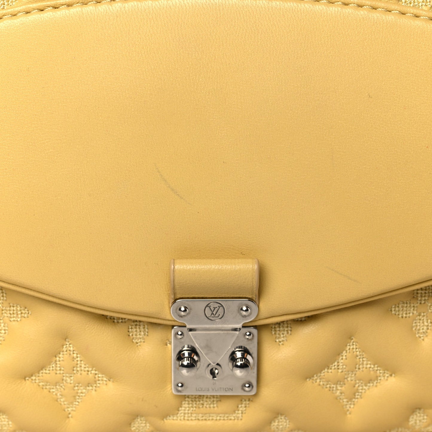 Lambskin Mama Broderie Pochette Jaune Pale