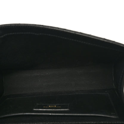 Saint Laurent Grain De Poudre Textured Mixed Matelasse Triquilt Medium Monogram Satchel Black 5 of 10