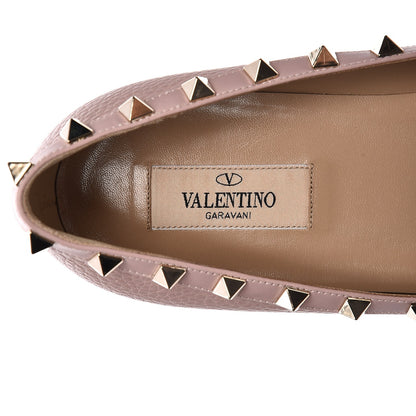 Valentino Garavani Pebbled Calfskin Rockstud Ballerina Flats 41.5 Water Rose 6 of 8