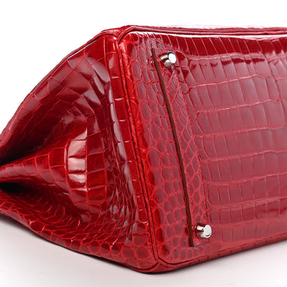 Hermes Shiny Porosus Crocodile Birkin 35 Braise 8 of 10