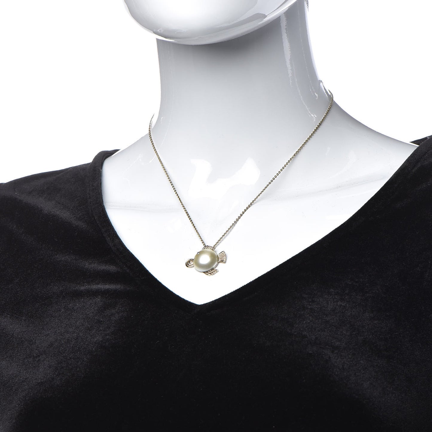 Resin Metal Tell Me Dior Zodiac Pisces Necklace Gold