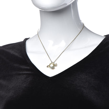 Christian Dior Resin Metal Tell Me Dior Zodiac Pisces Necklace Gold 2 of 5